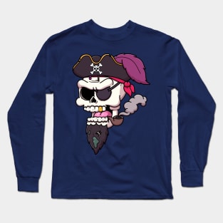 Pirate Captain Skull Long Sleeve T-Shirt